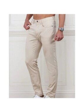 Collars & Co CEO Tech Pant Mens 36x30 Pull On Performance Straight Stone Tan